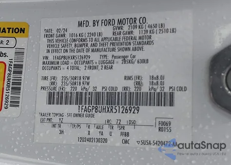 2024 Ford Mustang Ecoboost Premium from USA, damaged, VIN 1FAGP8UHXR5126929